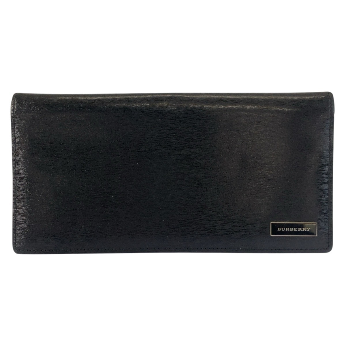 美品 BURBERRY バーバリー ヴィンテージ 中チェック柄 ブラック 黒 レザー 長財布 ロングウォレット 603472 【中古】
