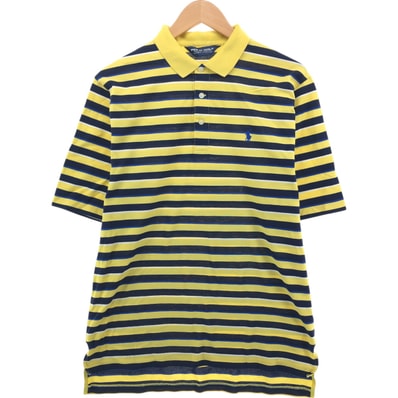 古着 ラルフローレン Ralph Lauren POLO GOLF ポロゴルフ 半袖 ボーダー ポロシャツ メンズM相当/eaa557404