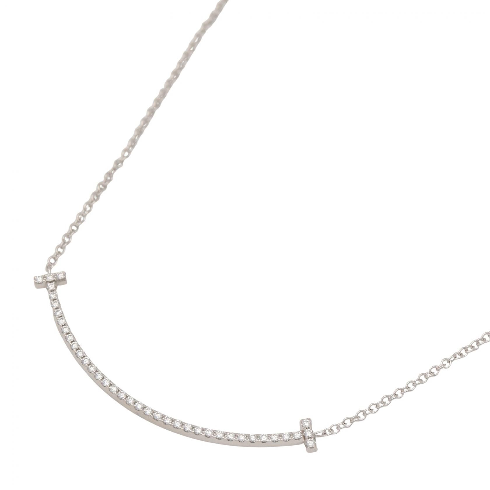 ティファニー TIFFANY&CO Tスマイル スモール ダイヤ ネックレス ネックレス ジュエリー K18WG(ホワイトゴールド) ダイヤモンド レディース クリア系 / シルバー系 63058793 【中古】
