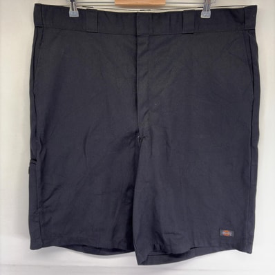 古着 ディッキーズ Dickies パンツ ワンポイントロゴ ハーフ 半ズボン ショート ジッパーフライ ワーク w42 ブラック系 メンズ