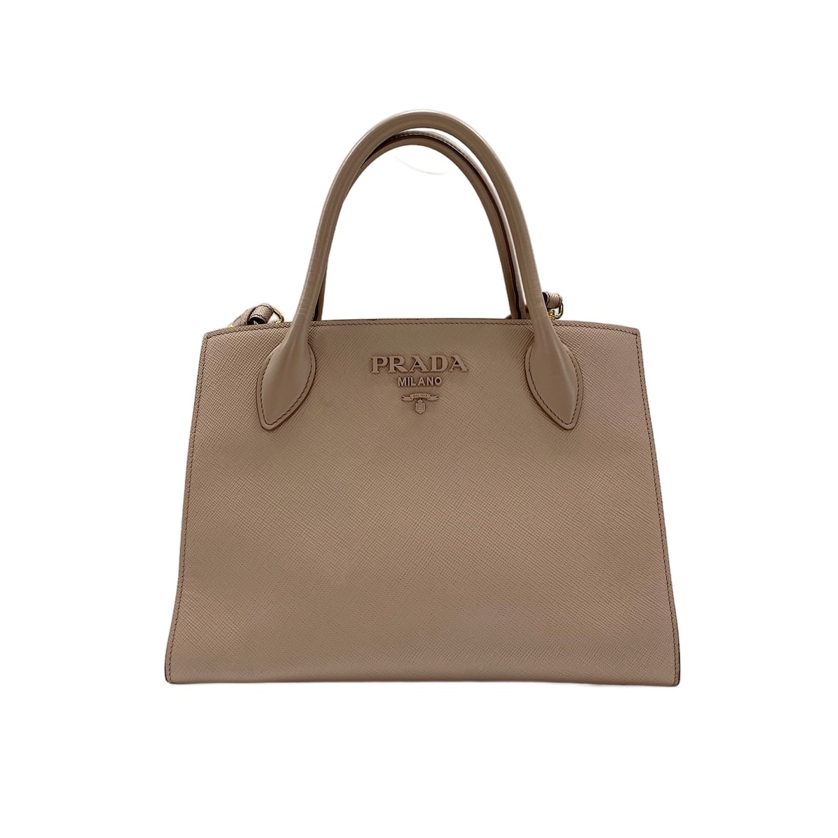 プラダ PRADA レザー 2WAYモノクローム ハンドバッグ【中古】