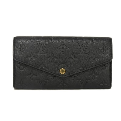 LOUIS VUITTON ルイ・ヴィトン ポルトフォイユ サラ 現行 LVロゴ フラワー エンボス ブラック スナップボタン コンパートメント 札入れ カードケース コインケース RFID ICチップ モノグラム アンプラント ノワール 長財布 M82257