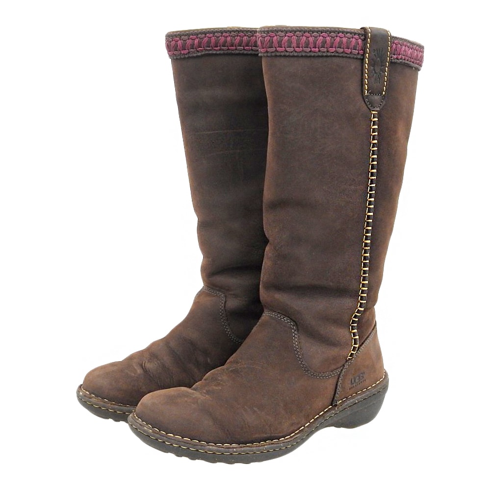 アグ 美品 【UGG australia】 ロング ムートンブーツ シューズ メンズ ブラウン ブラウン 24cm F8008G 7(US)