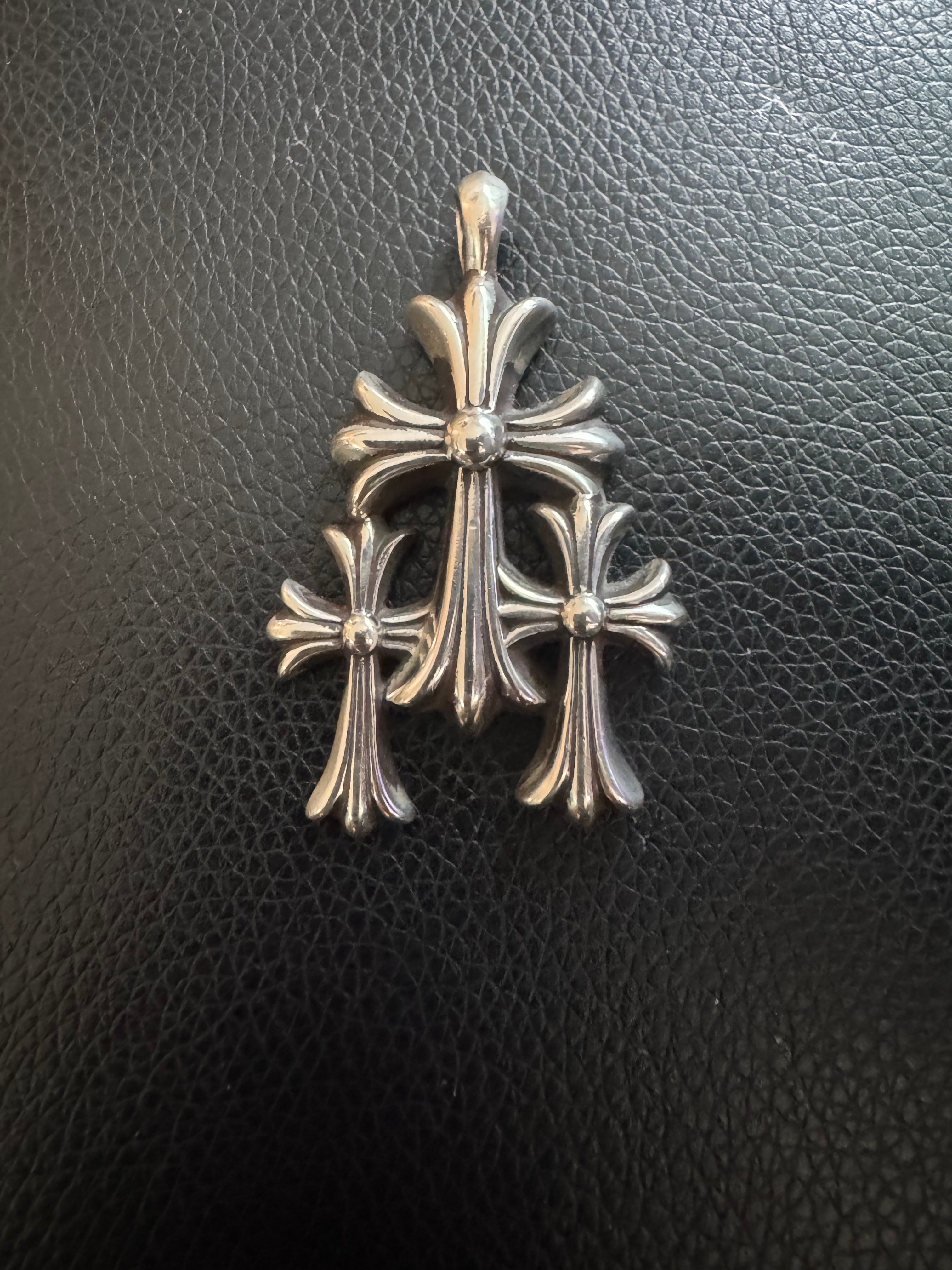 Chrome Hearts 3 CH Cross Small Pendant Top "Silver"