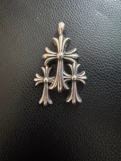Chrome Hearts 3 CH Cross Small Pendant Top "Silver"