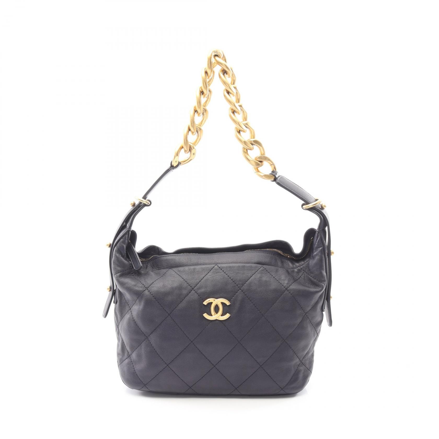 シャネル CHANEL マトラッセ ショルダーバッグ バッグ ラムスキン(羊革) レディース ネイビー系 AS2910 【中古】