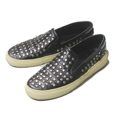 SAINT LAURENT PARIS シルバースタッズレザースリッポン 36