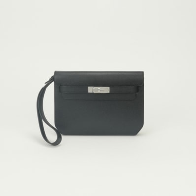 エルメス HERMES ケリーデペッシュ25 バッグ クラッチバッグ セカンドバッグ ヴァッシュトレッキング ノワール Noir ブラック Black 黒 シルバー金具
