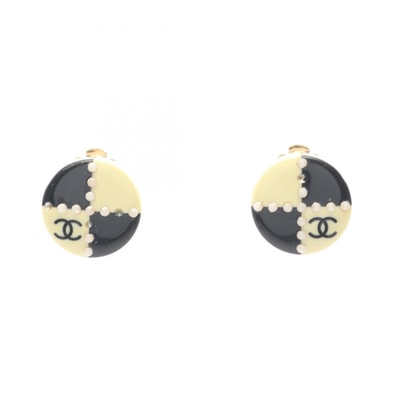 シャネル CHANEL ココマーク イヤリング ジュエリー GP(ゴールドメッキ) プラスチック レディース ホワイト系 / ブラック系 / ゴールド系 【中古】