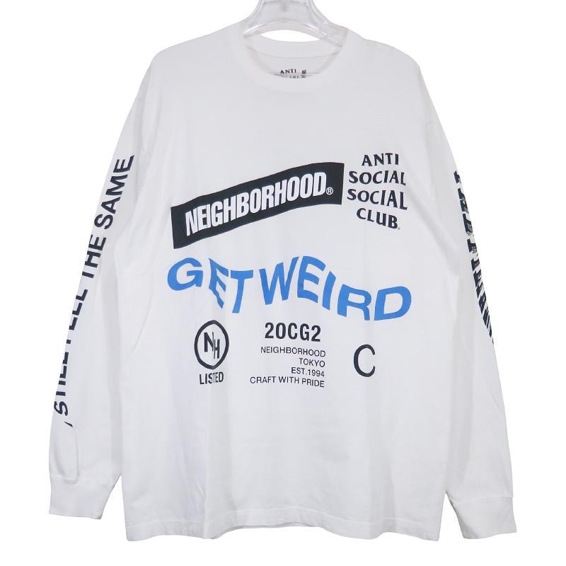 NEIGHBORHOOD ネイバーフッド x Anti Social Social Club アンチソーシャルソーシャルクラブ 20AW ASSC-2/C-TEE.LS ロングスリーブ Tシャツ ロンT ホワイト サイズL
