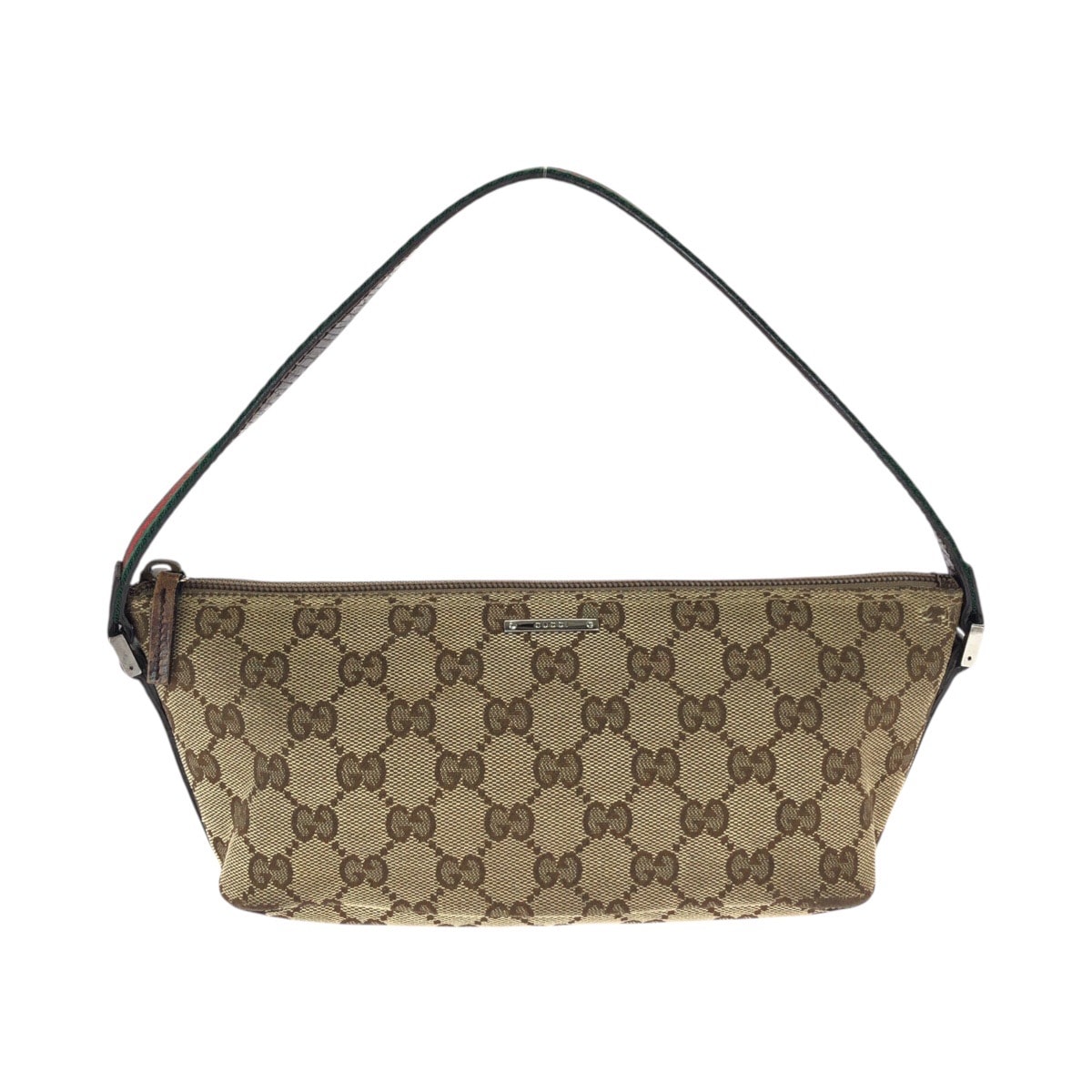 GUCCI グッチ シェリーライン ベージュ シルバー金具 GGキャンバス レザー/ ハンドバッグ アクセサリーポーチ 601332 【中古】