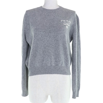 美品 プラダ ニット グレー レディース 36 P24S1L