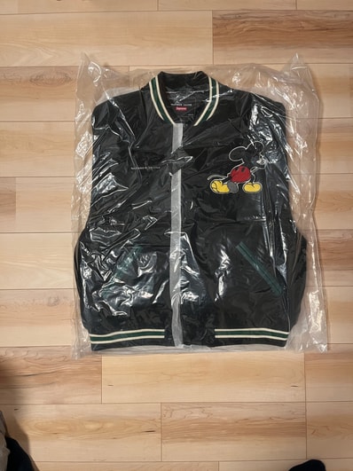 Supreme x Number (N)ine x Mickey Mouse Varsity Jacket "Black"