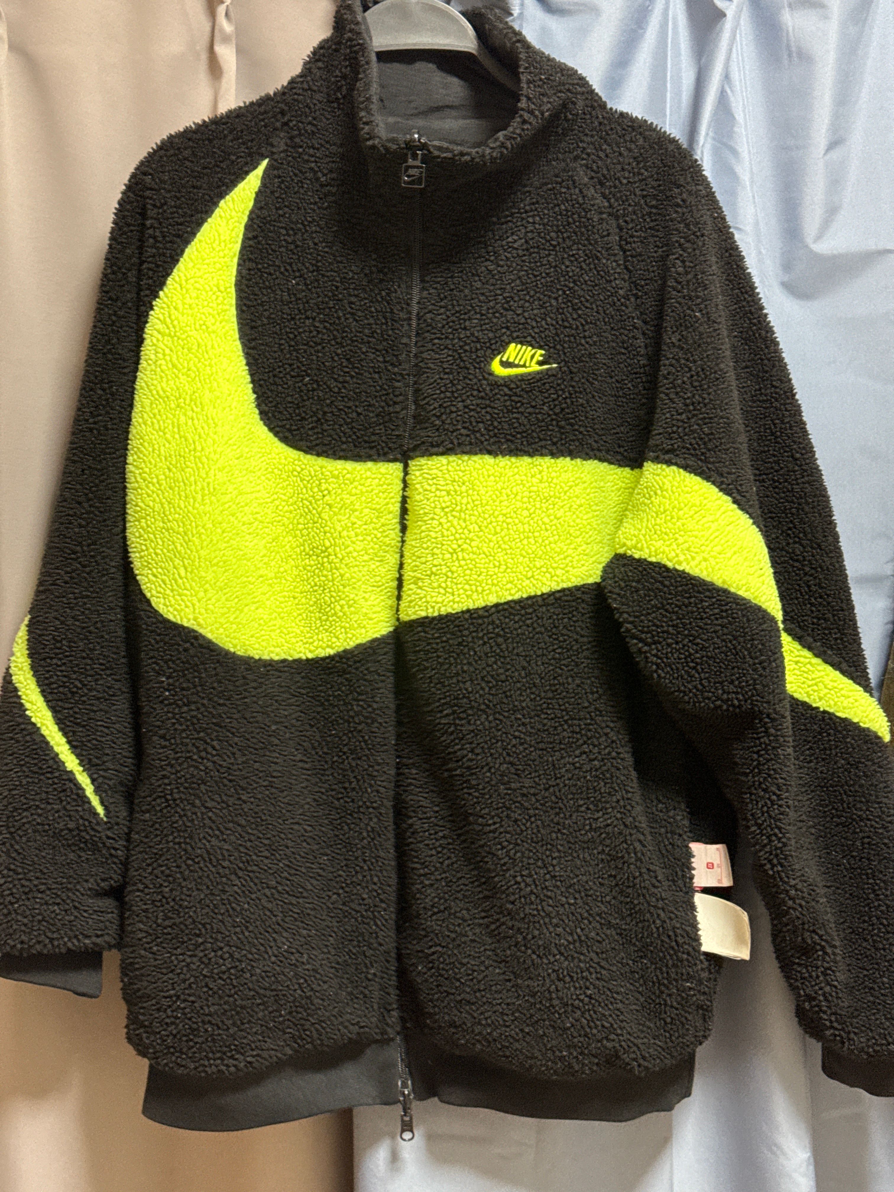 Nike Big Swoosh Reversible Boa Jacket"Black Neon"