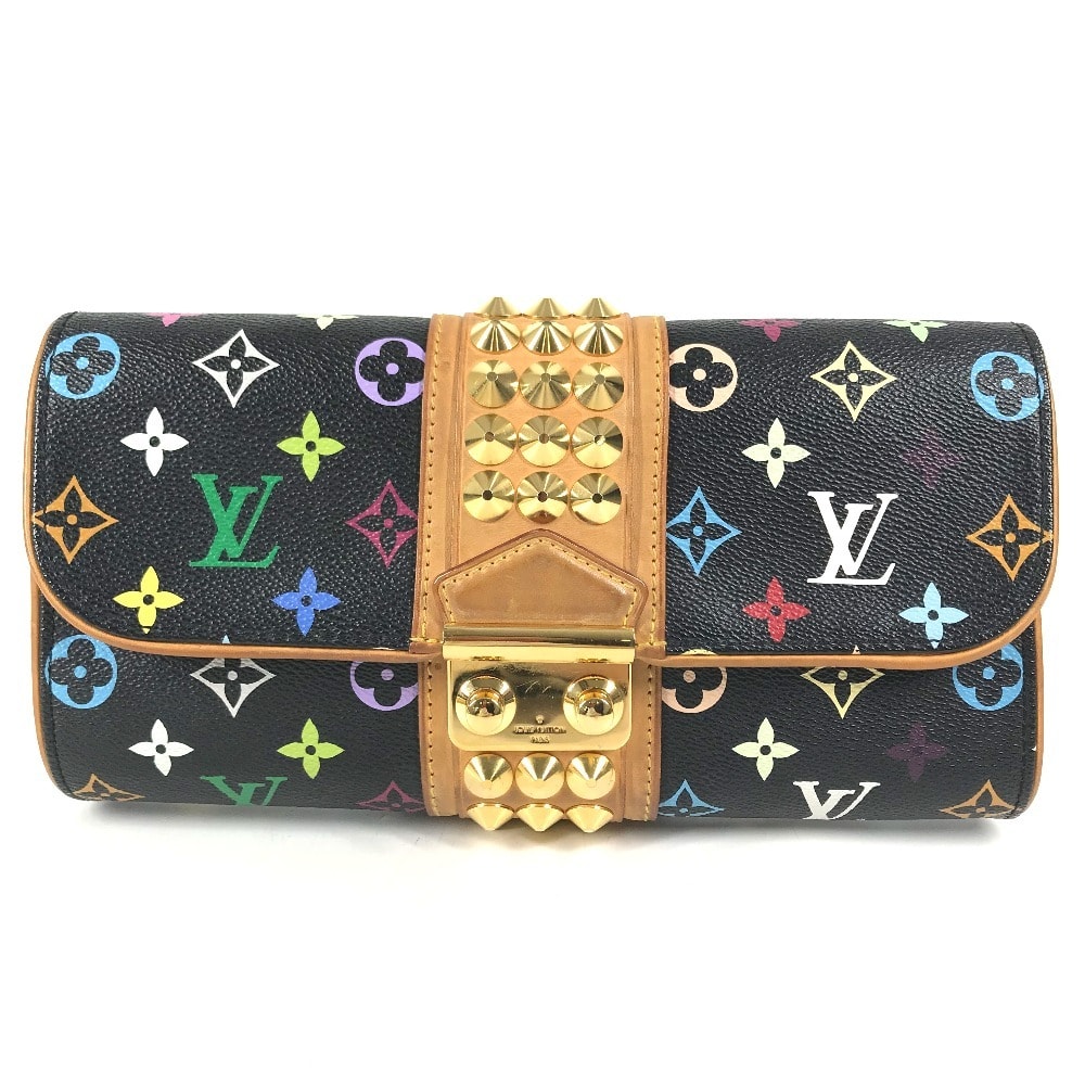 ルイヴィトン LOUIS VUITTON ポシェットコートニー M45640 モノグラムマルチカラー カバン クラッチバッグ フラップ スタッズ セカンドバッグ モノグラムマルチカラーキャンバス ノワール ブラック
