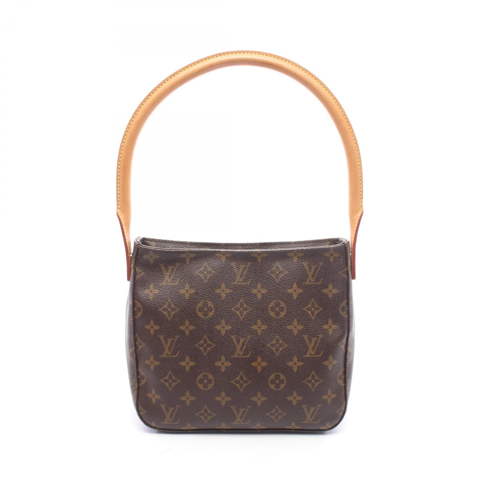 ルイ・ヴィトン LOUIS VUITTON ルーピングMM モノグラム ショルダーバッグ バッグ PVCコーティングキャンバス レザー モノグラム レディース ブラウン系 M51146 【中古】