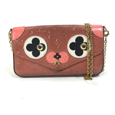 ルイヴィトン LOUIS VUITTON ポシェット・フェリシー M62767 モノグラムヴェルニ チェーンウォレット 長財布 ロングウォレット ショルダーバッグ パテントレザー ピンク