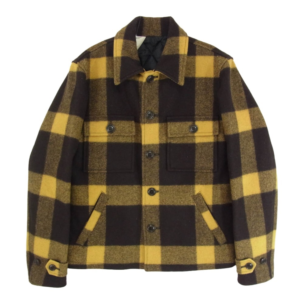 N.HOOLYWOOD エヌハリウッド ジャケット 112-C009 ウール チェック cpo メルトン ジャケット イエロー系 36【中古】