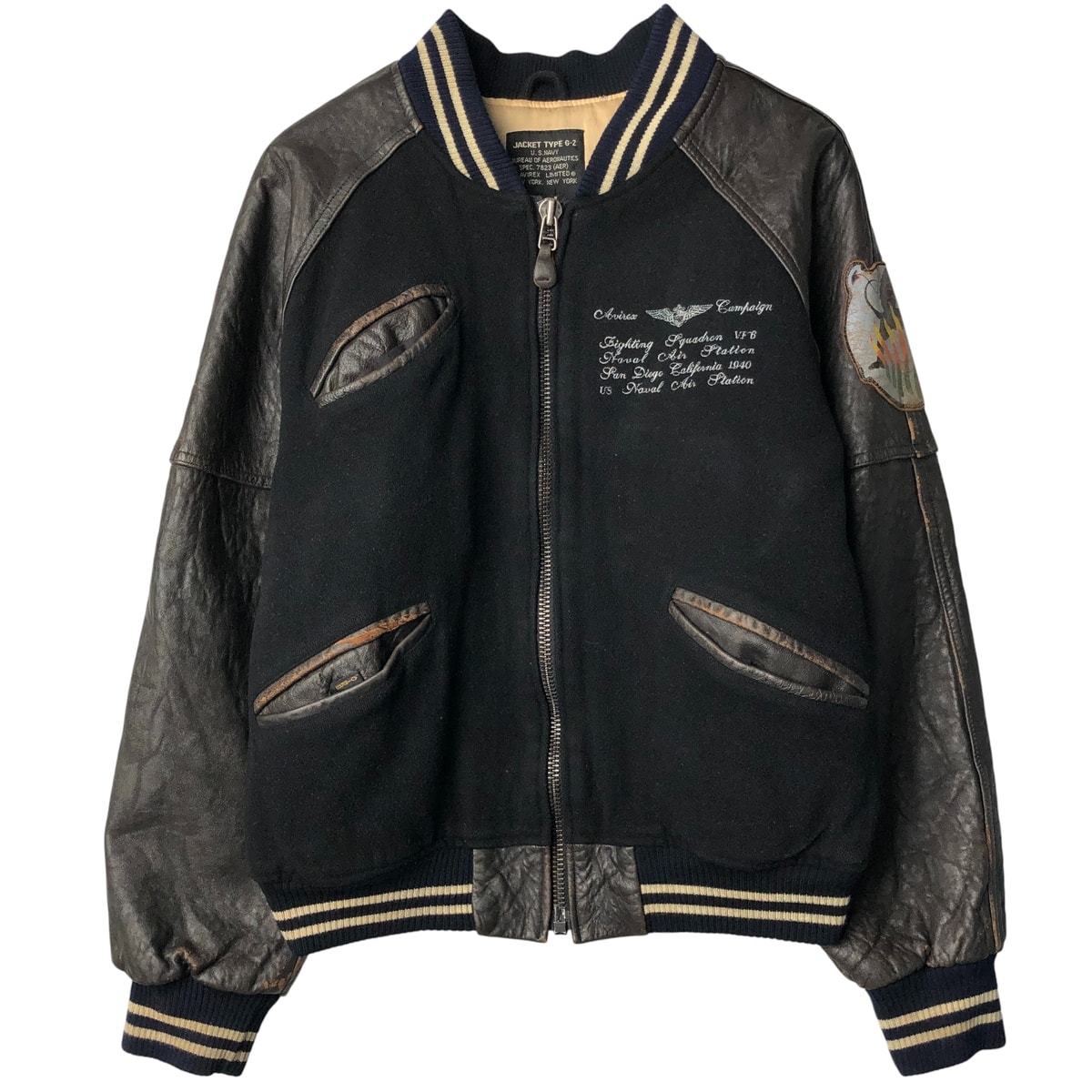 古着 80年代 アヴィレックス AVIREX G-2 中綿入り 袖革ウールスタジャン アワードジャケット バーシティジャケット メンズS相当 ヴィンテージ/eaa603610 【中古】 【251201】 【NH-2508】/eaa603610