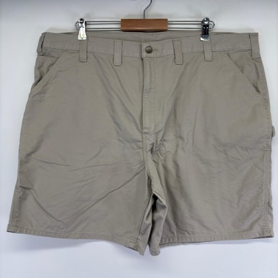 古着 カーハート Carhartt ダック ショートパンツ ペインターパンツ ワーク ハーフパンツ 大きいサイズ ロゴ w44 ベージュ系 メンズ