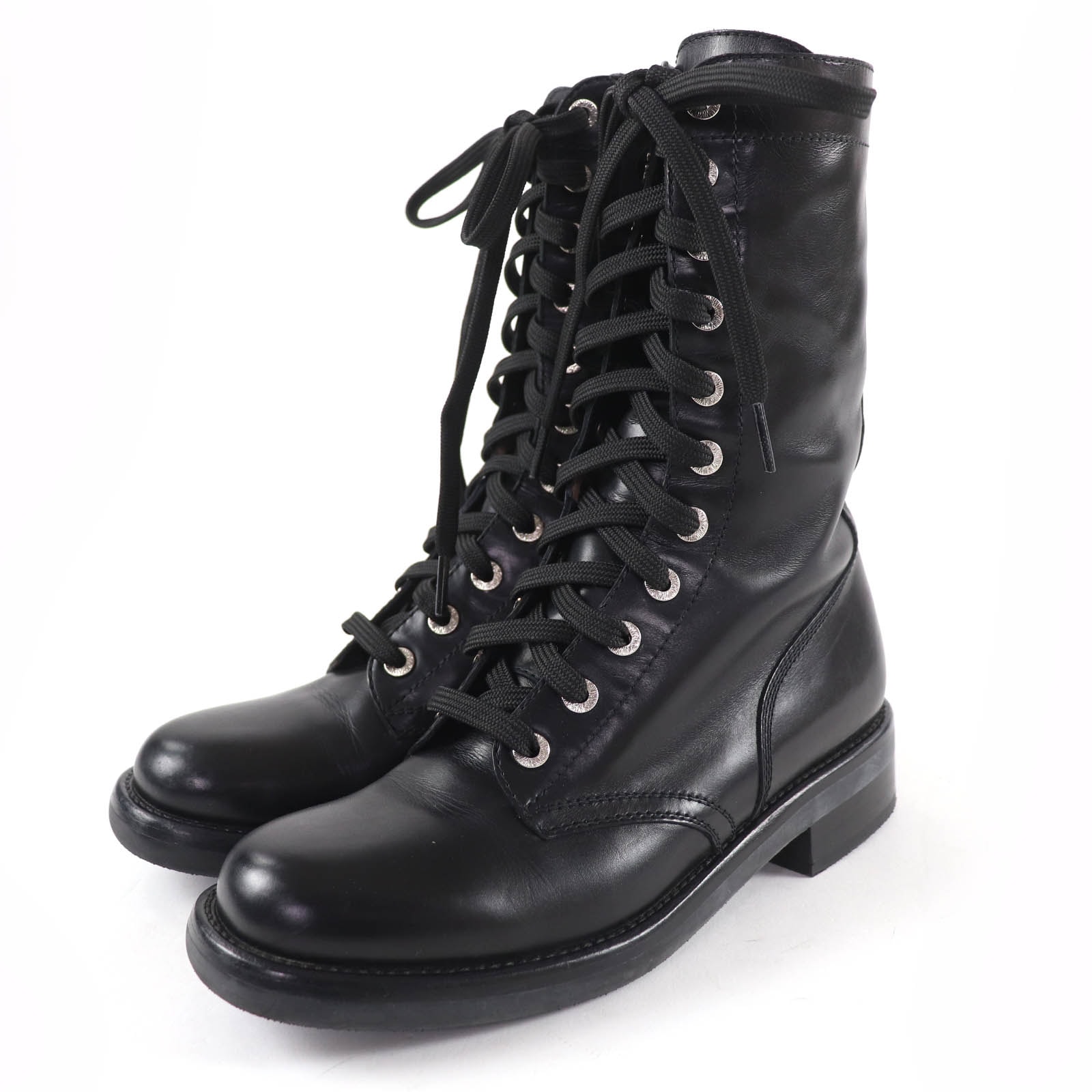 極美品 シャネル ショートブーツ ブラック レディース 38 G29132