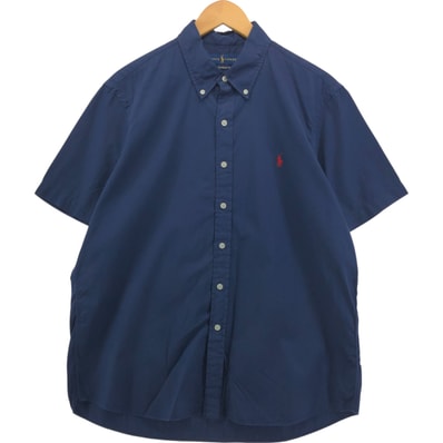 古着 ラルフローレン Ralph Lauren FEATTHER WEIGHT TWILL 半袖 ボタンダウンシャツ メンズL相当/eaa552896