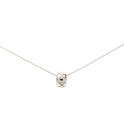 シャネル ココクラッシュ マトラッセ ネックレス K18WG ホワイトゴールド レディース CHANEL 【中古】