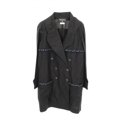 シャネル CHANEL ココマークボタン 衣料品 アウター コットン レディース ブラック系 P48056 【中古】