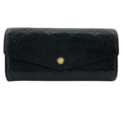 ルイヴィトン LOUIS VUITTON 長財布 モノグラムアンプラント ポルトフォイユキュリユーズ 二つ折り フラップ 小銭入れ(取り外し可) M60565 ブラック