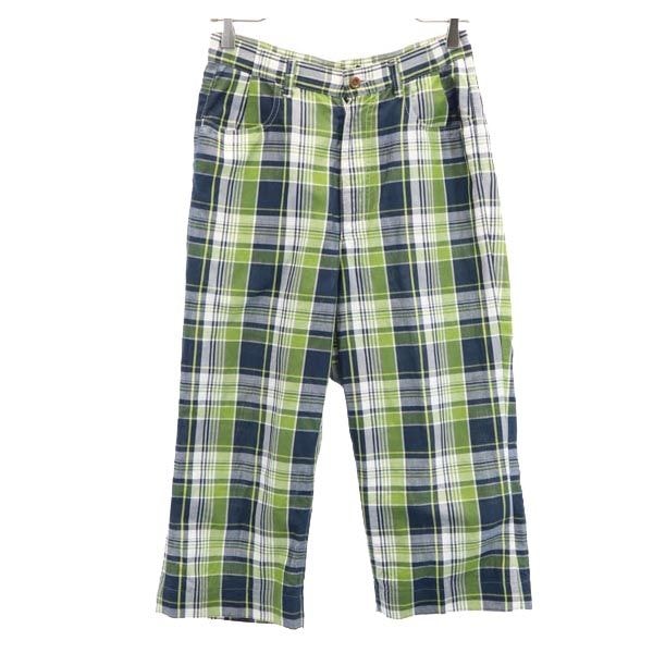 tricot COMME des GARCONS トリココムデギャルソン 2007年 リネンブレンド チェック クロップドパンツ S グリーン系