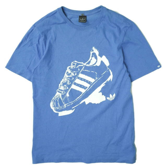 adidas アディダス SUPERSTAR PRINT TEE スーパースタープリントTシャツ E98579 S ブルー 半袖 スニーカー トップス g6299