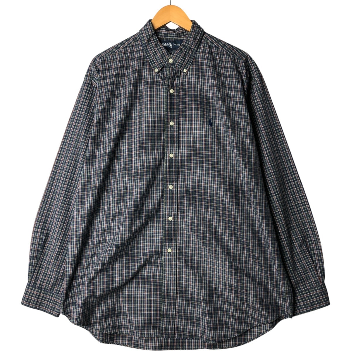 古着 ラルフローレン Ralph Lauren BLAKE 長袖 ボタンダウンチェックシャツ メンズXL相当/eaa570101