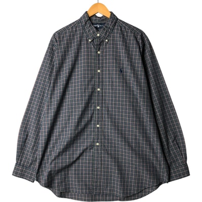 古着 ラルフローレン Ralph Lauren BLAKE 長袖 ボタンダウンチェックシャツ メンズXL相当/eaa570101