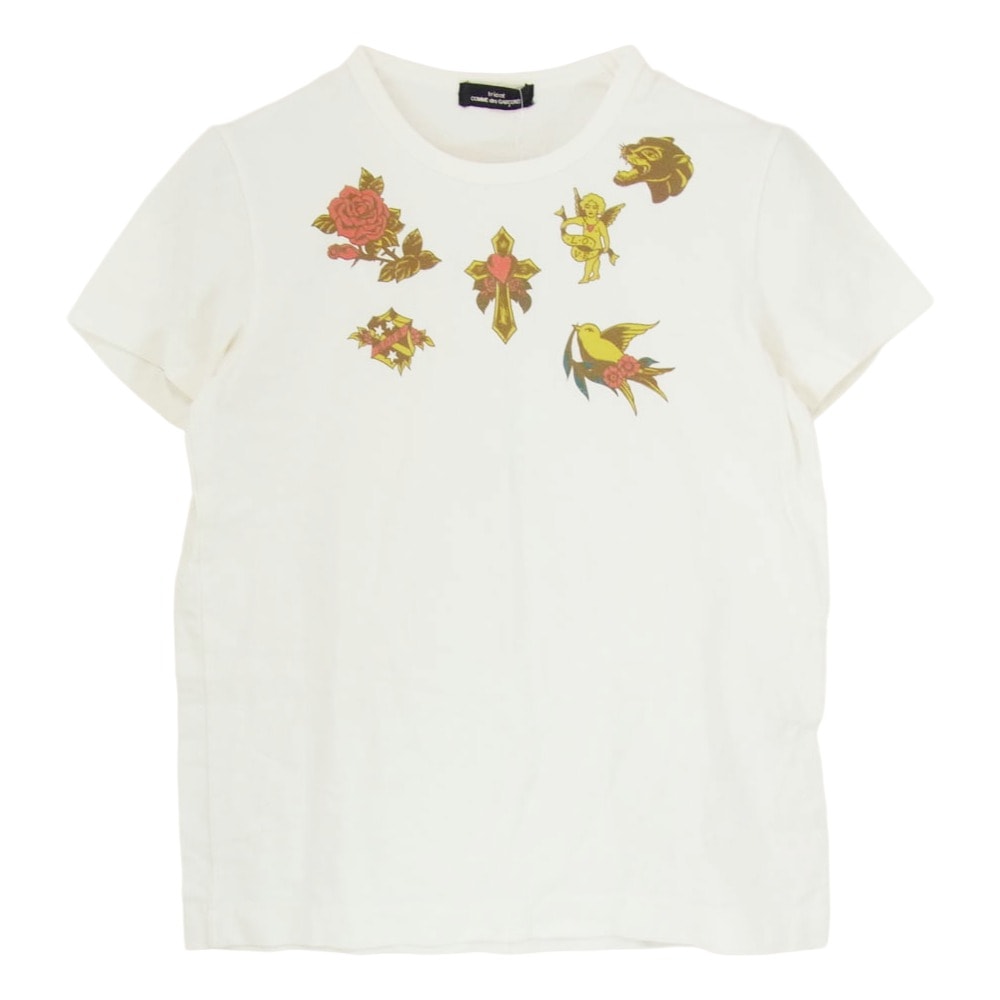 tricot COMME des GARCONS トリココムデギャルソン Tシャツ TI-T061 プリント 半袖 Tシャツ カットソー ホワイト系 サイズ表記無【中古】