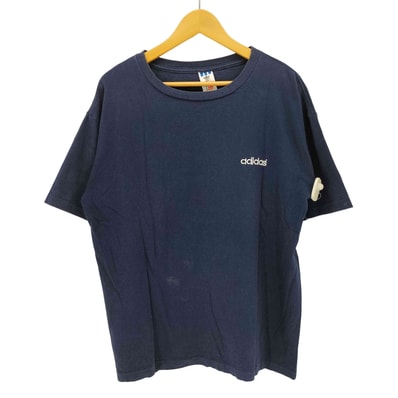 80-90S USA製 万国旗タグ ロゴ 刺繍 クルーネック S/S Tシャツ 袖裾シングル【1143571681120】