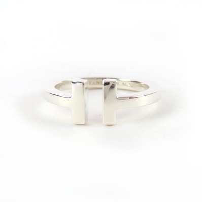 美品 ティファニー リング・指輪 スクエア リング シルバー JP17号相当