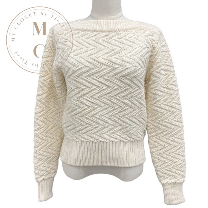 エルメス HERMES トップス ニット セーター ウール アイボリー