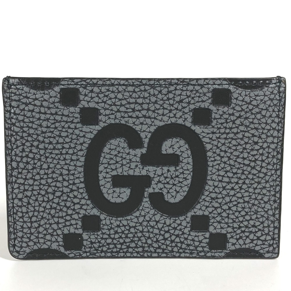 グッチ GUCCI AAECE カードケース ロゴ マキシGG 812681 名刺入れ パスケース カードケース グレー 美品