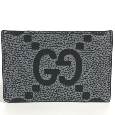 グッチ GUCCI AAECE カードケース ロゴ マキシGG 812681 名刺入れ パスケース カードケース グレー 美品