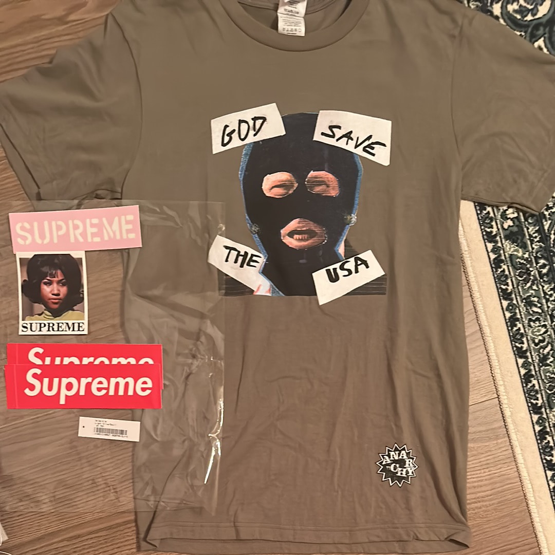 Supreme God Save Us Tee "Light Olive"