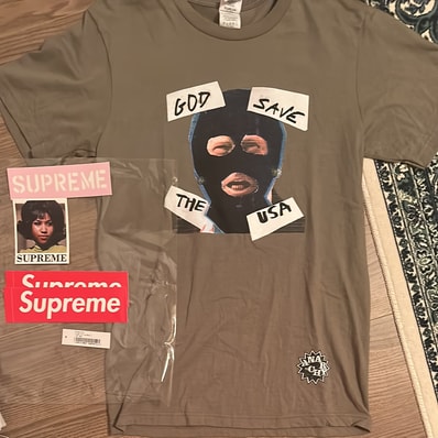 Supreme God Save Us Tee "Light Olive"