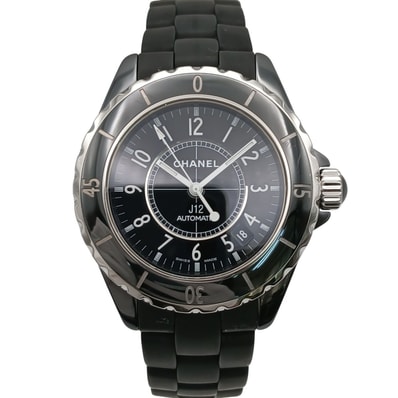 CHANEL シャネル J12 オートマティック 38mm ラバーベルト 腕時計 H0684 セラミック ブラック メンズ【中古】