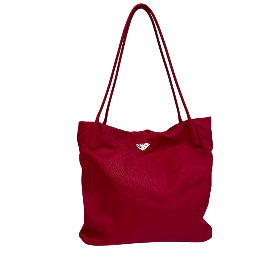 プラダ PRADA トートバッグ 三角ロゴプレート ピンク