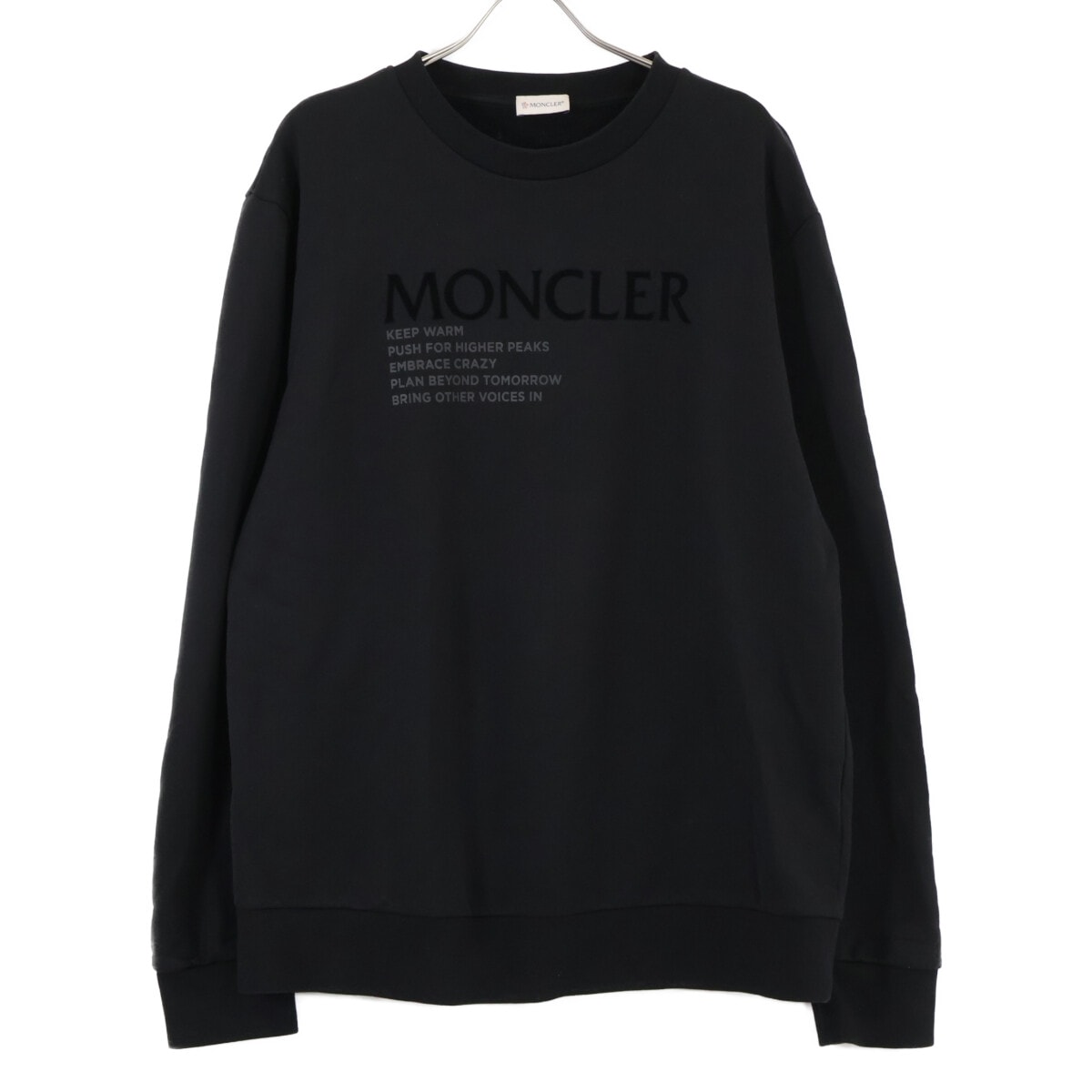 モンクレール ﾌﾞﾗｯｸ MAGLIA GIROCOLLO ﾌﾛﾝﾄﾛｺﾞ ｽｳｪｯﾄ XXL