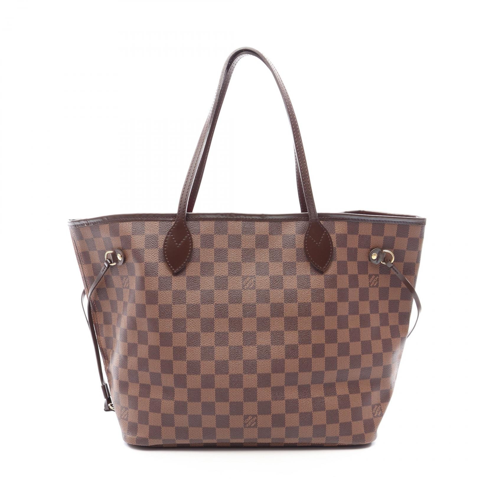 ルイ・ヴィトン LOUIS VUITTON ネヴァーフルMM トートバッグ バッグ PVCコーティングキャンバス レザー ダミエ エベヌ レディース ブラウン系 N51105 【中古】
