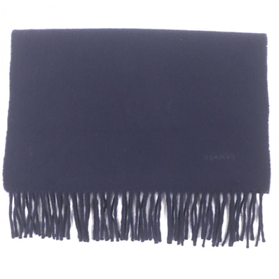 極美品 エルメス マフラー ネイビー メンズ