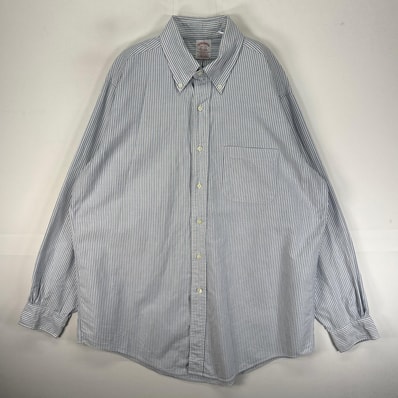 古着 90's/90年代 ヴィンテージ ブルックスブラザーズ Brooks Brothers 長袖シャツ ボタンダウン USA製 L ブルー系 ストライプ メンズ