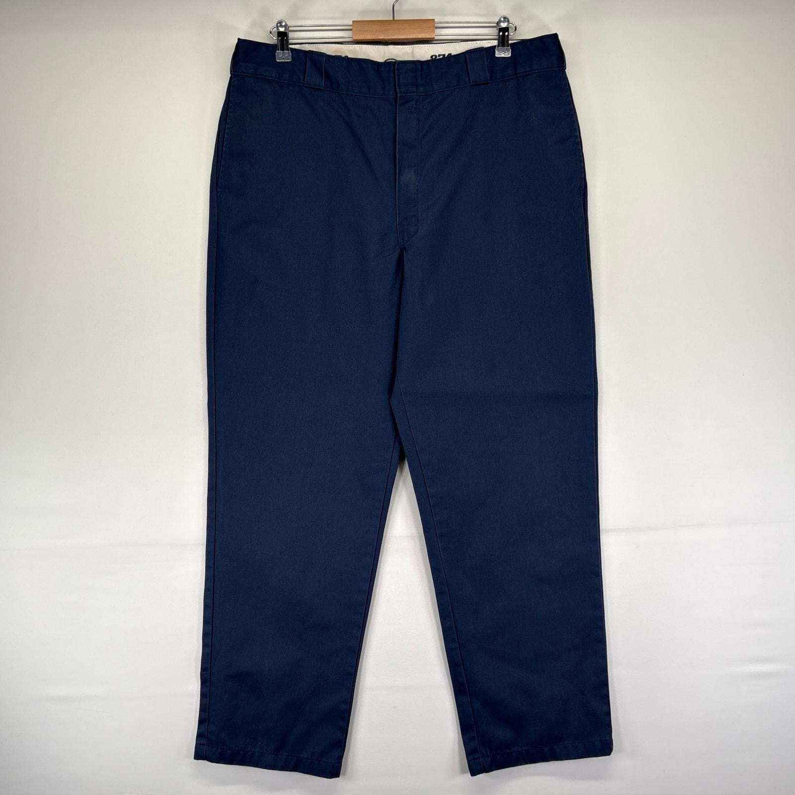 古着 ディッキーズ Dickies パンツ 874 ワークパンツ チノパン ワンポイントロゴ 大きいサイズ W40×L32  ネイビー系 メンズ
