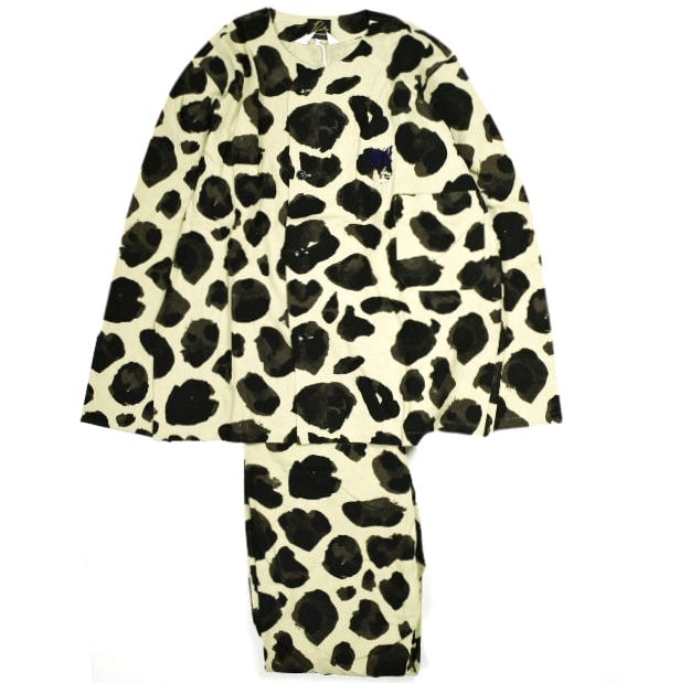 新品 Needles x SASQUATCHfabrix. ニードルス サスクワァッチファブリックス 23SS 別注 日本製 PAJAMA SET アニマル柄 パジャマセットアップ 23SS-GOA-070 L MUSTARD 定価74,800円 g24843