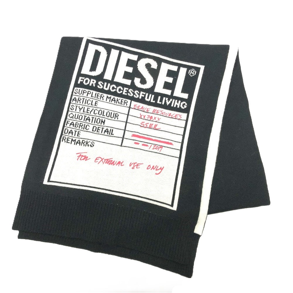 ディーゼル DIESEL XX78XX ロゴ アパレル マフラー ストール 防寒具 ファッション小物 スカーフ マフラー アクリル ブラック